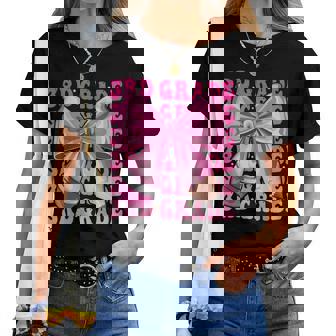 3Rd Grade Girls Coquette Bow Back To School Third Grade Women T-shirt | Mazezy