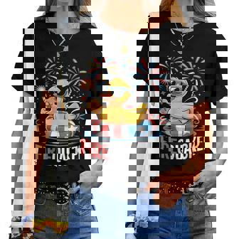 4Th Of July Duck Firequacker Patriotic Fourth Of July Women T-shirt | Mazezy