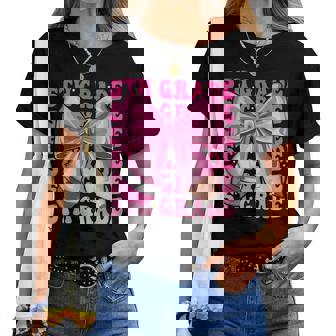 5Th Grade Girls Coquette Bow Back To School Fifth Grade Women T-shirt | Mazezy