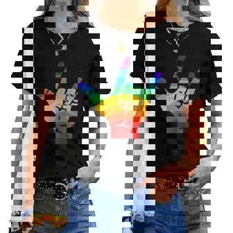 Asl I Love You Langue es Américaine Mainourd Rainbow Men T-shirt femme - Cadeauxyz