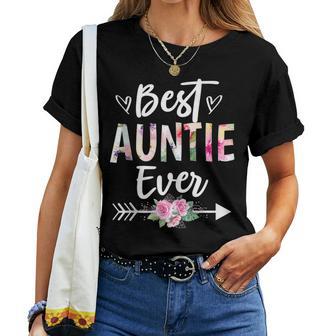 Aunt Best Auntie Ever Flower Women Women T-shirt - Thegiftio UK
