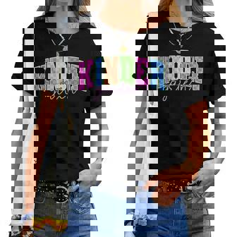 Back To School Neon Checkered Kindergarten Colorful Teacher Women T-shirt | Mazezy