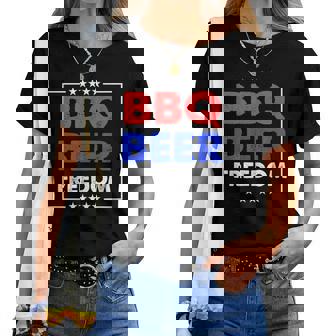 Bbq Beer Freedom シャツ レディースTシャツ - Kawaiitshirt