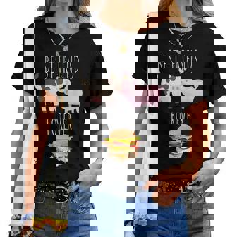 Best Friends Forever Beef Lover Pork Meat Bacon Burger レディースTシャツ - Kawaiitshirt