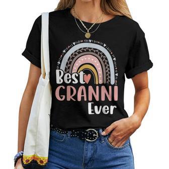 Best Granni Ever Mother's Day Mom Grandma Heart Boho Rainbow Women T-shirt - Thegiftio UK