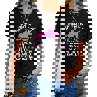 Born Ride Horse Contraint D'aller À L'école Barrel Racing T-shirt femme - Cadeauxyz