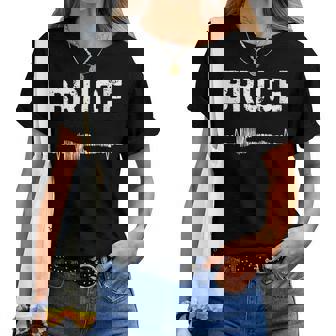 Bruce Guitarra Latido Del Corazón Música Guitarrista Cuello Camiseta de mujer - Regaloses