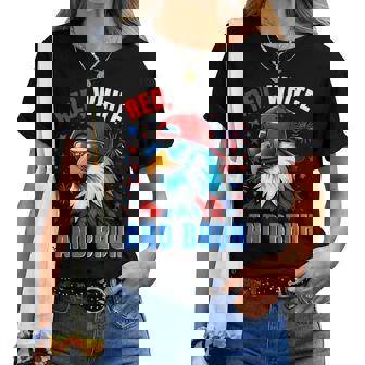 Bruh 4Th July Outfit Boys Red White And Bruh Eagle Women T-shirt | Mazezy