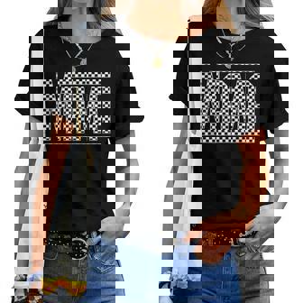 Checkered Mama Black White Checker Print Women T-shirt - Thegiftio
