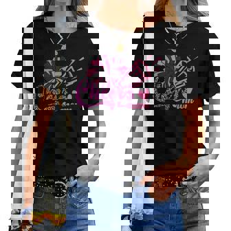 Cheer Mom ヒョウ文字 チアポンポン メガホン付き レディースTシャツ - Kawaiitshirt