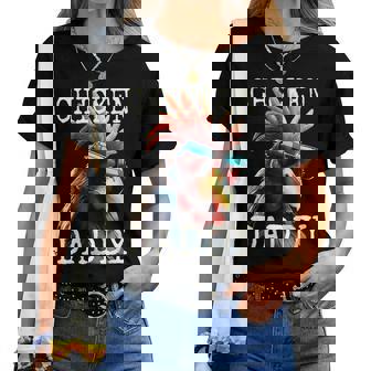 Chicken Daddy チキンパパ ニワトリ お父さん 農家 養鶏場 父の日 レディースTシャツ - Kawaiitshirt