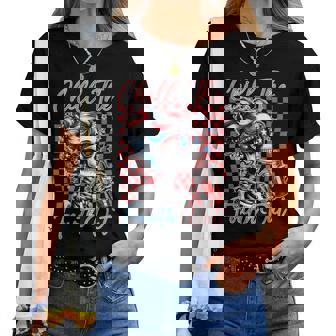 Chill The Fourth Out Skeleton Retro 4Th Of July Women Women T-shirt | Mazezy