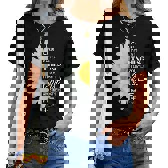 Christian Inspirational Christ Whotrengthens Me レディースTシャツ - Kawaiitshirt