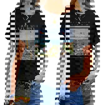 Claude Monet Amusant Pour Homme Et Motif Père Noël Peinture À L'huile T-shirt femme - Cadeauxyz