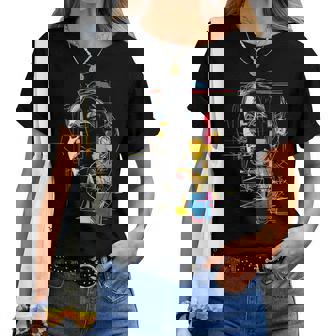 Colorido Abstracto Dibujo Cara Niña Camiseta de mujer - Regaloses