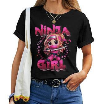 Coole Ninja-Kunst Für Kinder Mädchen Ninja-Trainingskrieger T-shirt Frauen - Geschenkecke