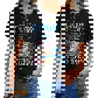 Cruisin Through Life Together Husband And Wife Cruise Couple Women T-shirt | Mazezy