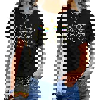 Dancekeleton Gay Gay Pride Month Lgbt Rainbow Maglietta da donna - Novitaregali