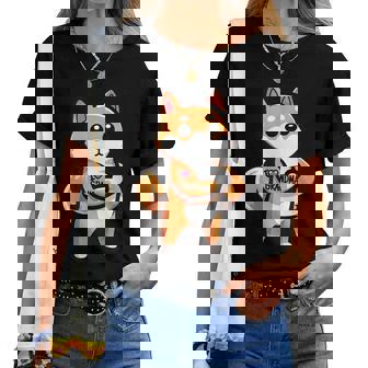 Divertido Tatuaje De Perrohiba Inu Con El Texto I Love Grandma Camiseta de mujer - Regaloses