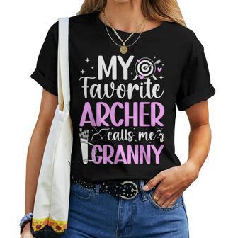 My Favorite Archer Calls Me Granny Archery Granny Grandma Women T-shirt - Thegiftio