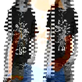 Feral Moms Social Club Raising Hellions Tiger Mother's Day Women T-shirt | Mazezy