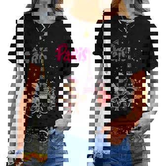 Fille Avec Un Chien Etélo Avec Tour Eiffel Paris T-shirt femme - Cadeauxyz