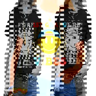 First Grade Vibes Smile First Day Of School 1St Grade Team Women T-shirt | Mazezy