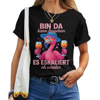 Flamingo Bin Da Kann Losgehen Oktoberfest Lederhosen Party T-shirt Frauen - Geschenkecke