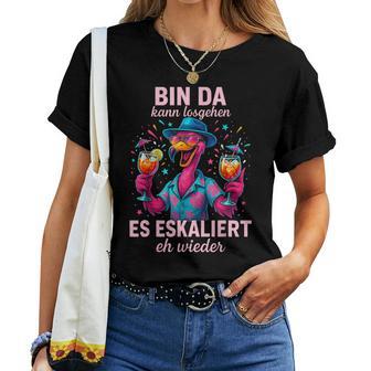 Flamingo Bin Da Kann Losgehen Oktoberfest Lederhosn Party T-shirt Frauen - Geschenkecke