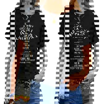 Big Scary Radical Left Agenda Sarcastic Women T-shirt | Mazezy