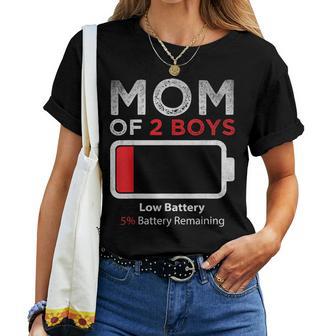 Mom Of 2 Boys From Son Birthday Women Women T-shirt - Thegiftio UK