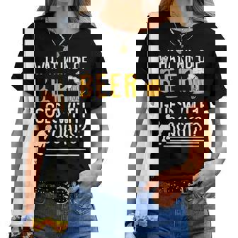 Workout Gym Meme For Beer Loversquats Joke レディースTシャツ - Kawaiitshirt