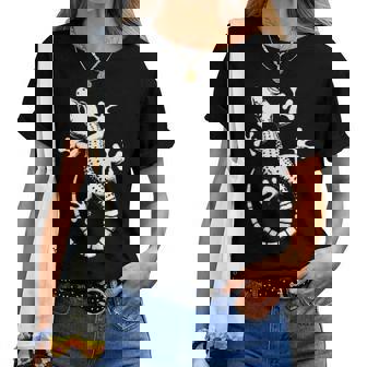 Gecko Dad Mom Lover モノクロ ヤモリ レディースTシャツ - Kawaiitshirt