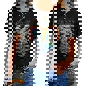 Goat Mandala Animal Zoológico Colorido Obra De Arte Cabra Camiseta de mujer - Regaloses