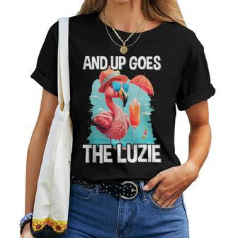 And Up Goes The Luzie Flamingo Party Tanzenpruch T-shirt Frauen - Geschenkecke