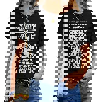 Grandson Is A Baseball Catcher Grandma Of A Baseball Catcher Women T-shirt - Thegiftio