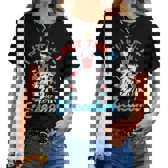 Groovy I Put The D In Freedom 4Th Of July Matching Couples Women T-shirt | Mazezy
