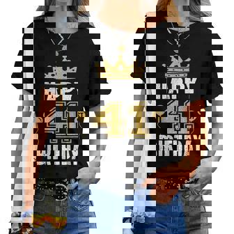 Happy 41St Birthday アイデア 41歳の男性と女性に レディースTシャツ - Kawaiitshirt