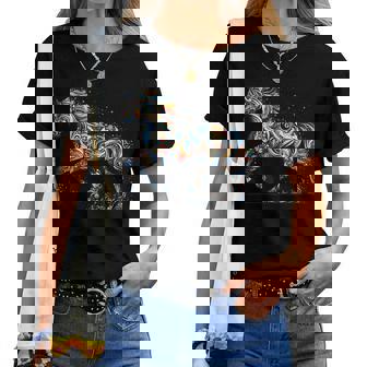 Horse Lover Majestic Horse 馬のグラフィック デザイン レディースTシャツ - Kawaiitshirt