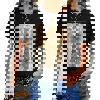 Hot Girl On 男性用 セクシー ブロンド エンジェル ガール ピンナップ レディースTシャツ - Kawaiitshirt