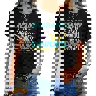 Husband And Wife Bowling Partners For Life おもしろボーリング レディースTシャツ - Kawaiitshirt