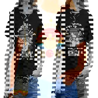 In Mypare Time I Bowl レトロ ボウリング ボウラー レディースTシャツ - Kawaiitshirt
