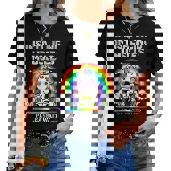 Instalación Del Entrenamiento De Levantamiento De Pesas Muscles Unicorn Rainbow Camiseta de mujer - Regaloses