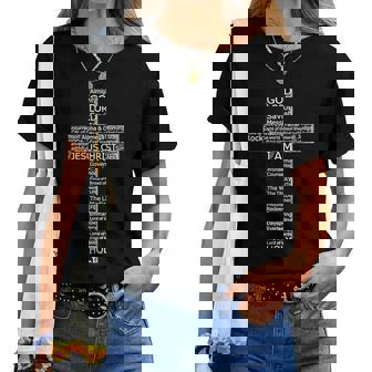 Jesus Christ Messiah Biblical Names Christian Faith Cross レディースTシャツ - Kawaiitshirt