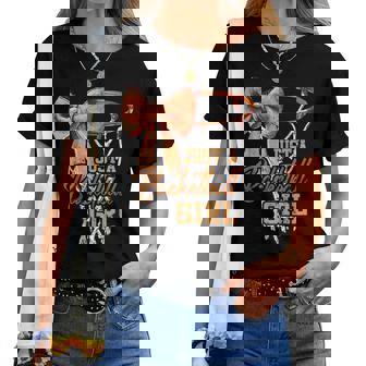 Just A Basketball Girl キュート コケット リボン バスケットボール選手 ガールズ レディースTシャツ - Kawaiitshirt