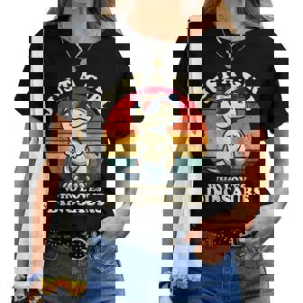 Just A Girl Who Loves Dinosaurs おもしろレトロ恐竜 T-Rex レディースTシャツ - Kawaiitshirt