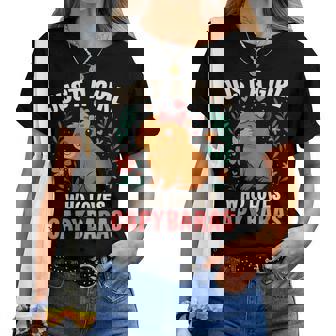 Just A Girl Who Loves Capybaras Cute Rodent Animal Women T-shirt | Mazezy