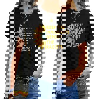 Keep The Immigrants Deport The Racists Sunflower Women T-shirt | Mazezy