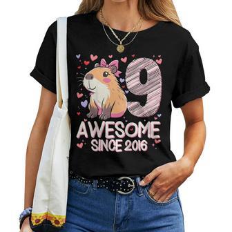 Kinder 9 Jahre Alte Capybara-Geschenke Für Mädchen Zum 9 Geburtstag T-shirt Frauen - Geschenkecke