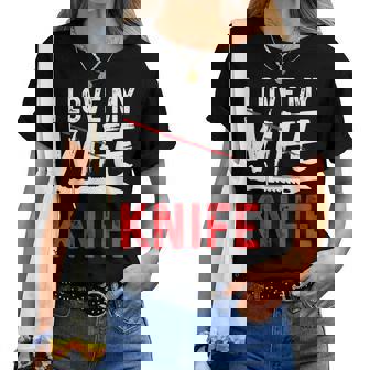 メンズ Knife Collector I Love My Wife ナイフ レディースTシャツ - Kawaiitshirt